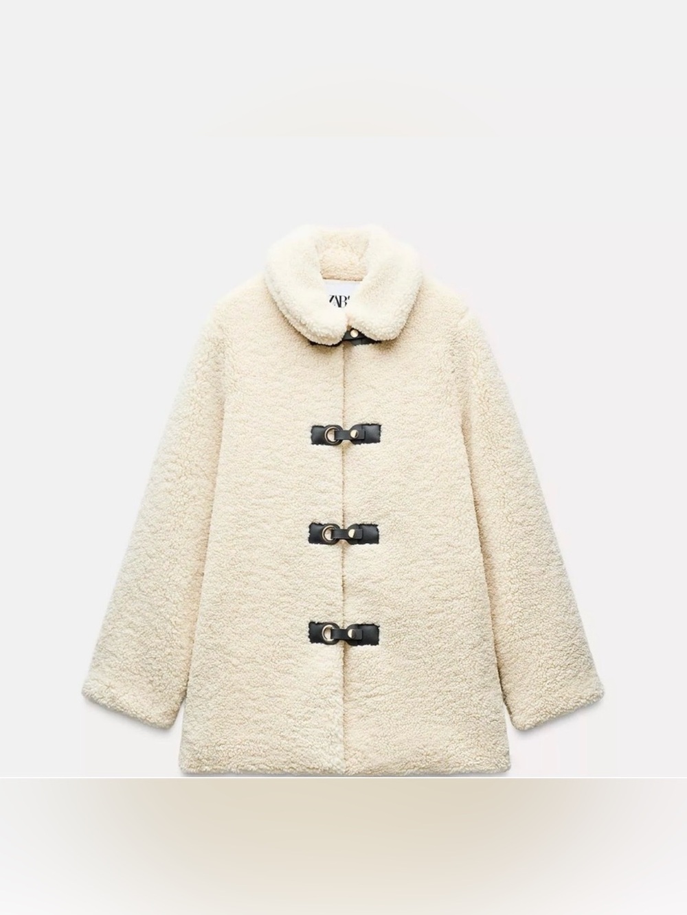 Zara Teddy Sherpa Coat in Ecru -